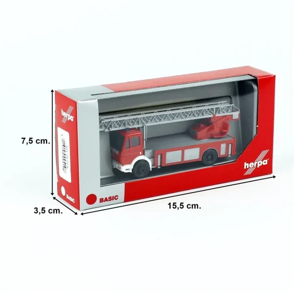 1/87 Mercedes-Benz SK 88 Döner Merdivenli İtfaiye Aracı Küçük Araba Modeli, Herpa 094108 - Görsel 3