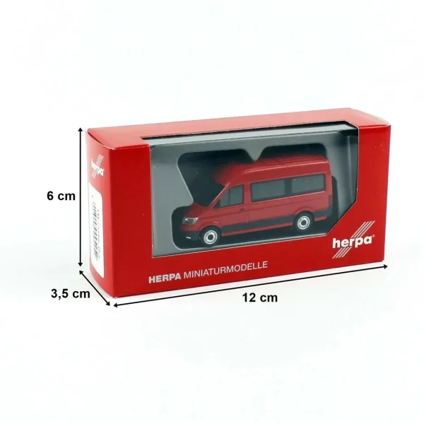1/87 VW Crafter Minibüs Kırmızı Küçük Araba Modeli, Herpa 094252 - Görsel 3