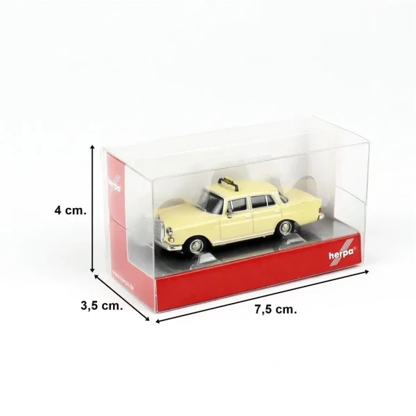 1/87 Mercedes-Benz 200 (W110) Taksi Küçük Araba Modeli, Herpa 095693 - Görsel 3