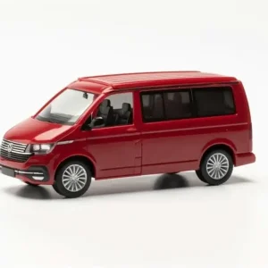 1/87 VW T6.1 California Minibüs Kırmızı Küçük Araba Modeli, Herpa 096805