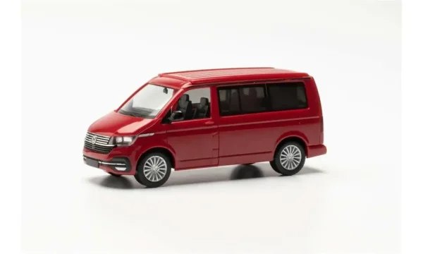1/87 VW T6.1 California Minibüs Kırmızı Küçük Araba Modeli, Herpa 096805