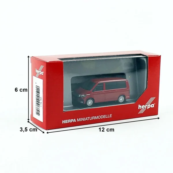 1/87 VW T6.1 California Minibüs Kırmızı Küçük Araba Modeli, Herpa 096805 - Görsel 3