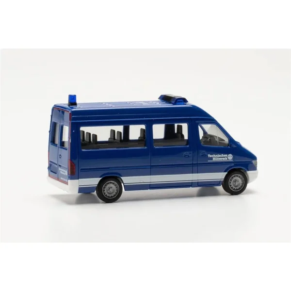 1/87 Mercedes-Benz Sprinter 1996 Minibüs HD (THW) Küçük Araba Modeli, Herpa 097062 - Görsel 2