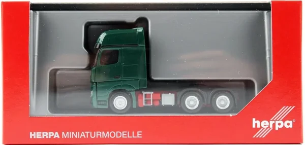 1/87 MB Actros 6x4 Çekici Koyu Yeşil Küçük Araba Modeli, Herpa 305167-004 - Görsel 3