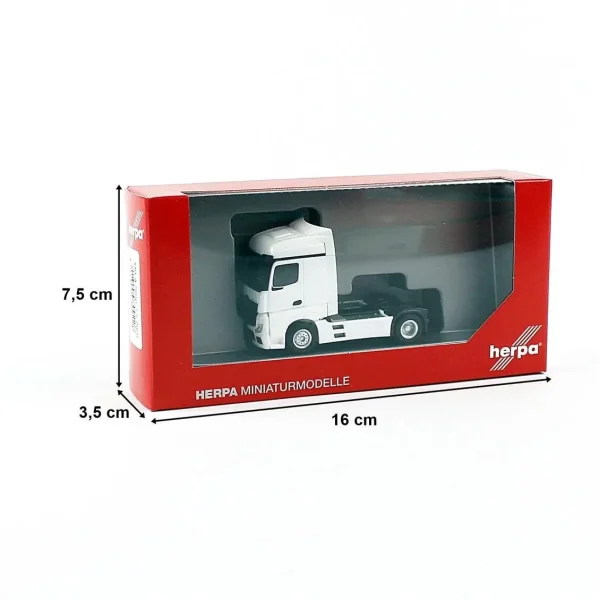 1/87 MB Actros Stream Space 2.5 Çekici Beyaz Küçük Araba Modeli, Herpa 309226 - Görsel 3
