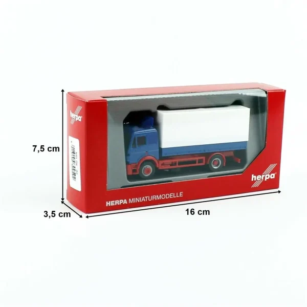 1/87 MB SK-LKW Kamyon Lacivert Küçük Araba Modeli, Herpa 309592 - Görsel 2
