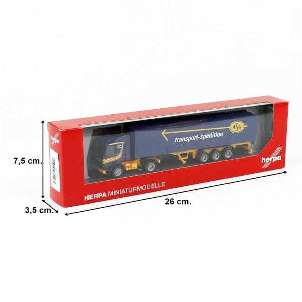 1/87 Scania 142 Brandalı Dorseli TIR (ASG) Küçük Araba Modeli, Herpa 315272 - Görsel 5