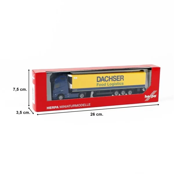 1/87 Volvo FH Gl. XL 2020 Soğutucu Dorseli TIR (Dachser) Küçük Araba Modeli, Herpa 316019 - Görsel 2