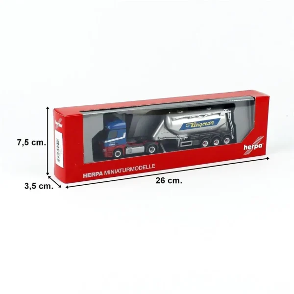 1/87 Mercedes-Benz Actros 2.3 Silo Dorseli TIR (Kleigrewe) Küçük Araba Modeli, Herpa 316132 - Görsel 2