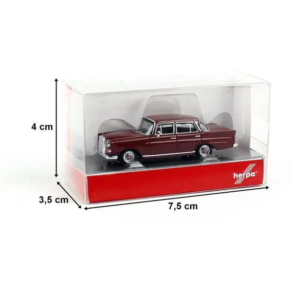 1/87 MB 200 W110 Kırlangıç Kasa Bordo Küçük Araba Modeli, Herpa 420457-002 - Görsel 2