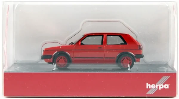 1/87 VW Golf II GTI Kırmızı Küçük Araba Modeli, Herpa 420846-002 - Görsel 2