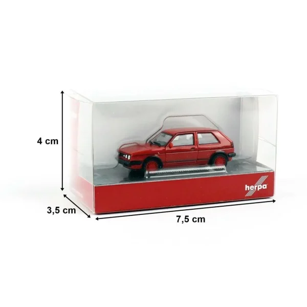 1/87 VW Golf II GTI Kırmızı Küçük Araba Modeli, Herpa 420846-002 - Görsel 3