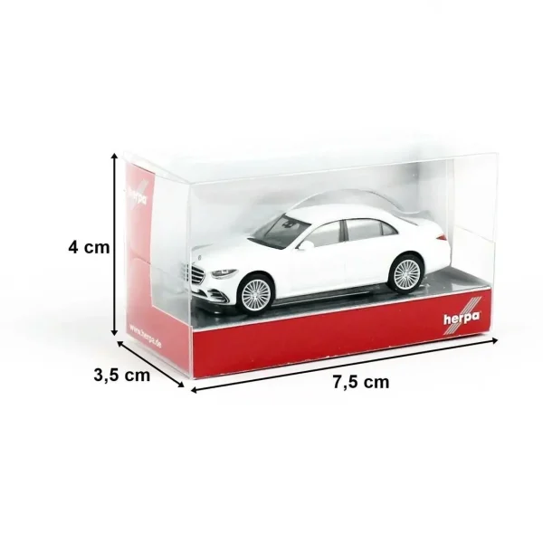 1/87 Mercedes Benz S-Klasse Beyaz Küçük Araba Modeli, Herpa 420907-002 - Görsel 2