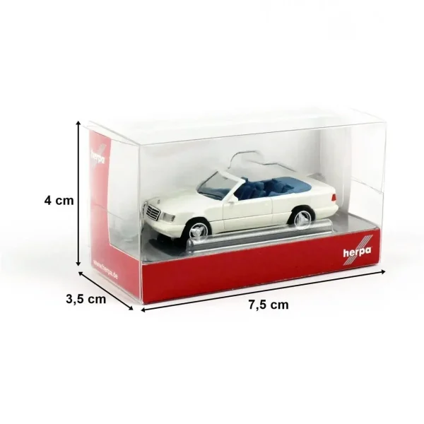 1/87 MB 320CE-24 Cabrio Beyaz Küçük Araba Modeli, Herpa 420990 - Görsel 2
