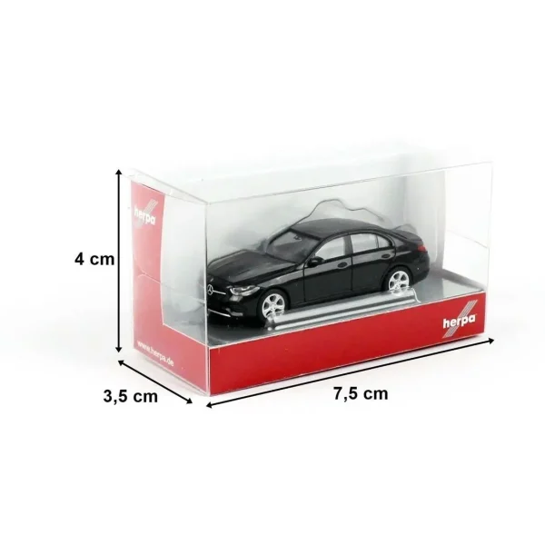 1/87 MB C-Klasse Siyah Küçük Araba Modeli, Herpa 421003 - Görsel 2