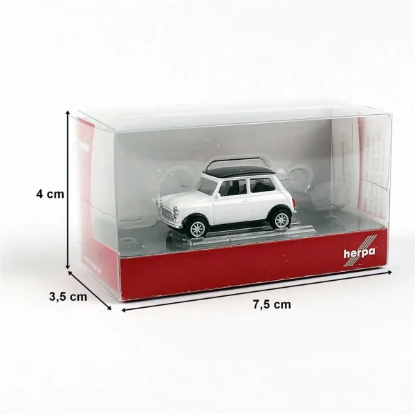1/87 Mini Cooper Klasik Beyaz Küçük Araba Modeli, Herpa 421058 - Görsel 2