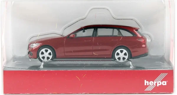 1/87 MB C-Klasse Steyşin Metalik Kırmızı Küçük Araba Modeli, Herpa 430388 - Görsel 3