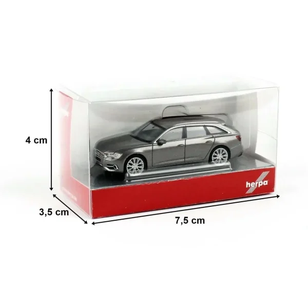 1/87 Audi A6 Avant Gri Küçük Araba Modeli, Herpa 430647-003 - Görsel 2