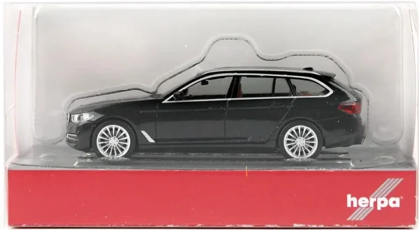 1/87 BMW 5 Touring Siyah Küçük Araba Modeli, Herpa 430708-003 - Görsel 2