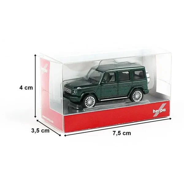 1/87 MB G-Klasse Cip Koyu Yeşil Küçük Araba Modeli, Herpa 430760-003 - Görsel 2