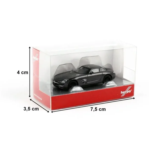1/87 MB SLS AMG Monza Gri Küçük Araba Modeli, Herpa 430784-002 - Görsel 2