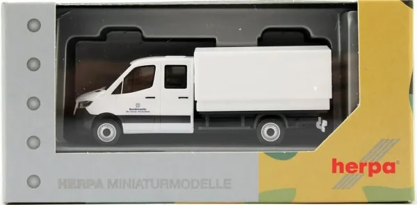 1/87 MB Sprinter Çift Kabin Kamyonet Filo logolu Beyaz Küçük Araba Modeli, Herpa 700788 - Görsel 3