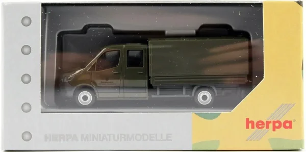 1/87 MB Sprinter Çift Kabin Kamyonet Koyu Yeşil Küçük Araba Modeli, Herpa 700795 - Görsel 3