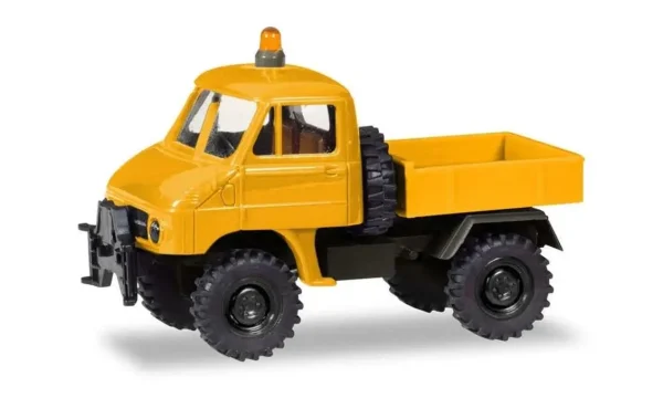 1/87 Unimog U411 Açık Kasa Sarı Küçük Araba Modeli, Herpa 746502