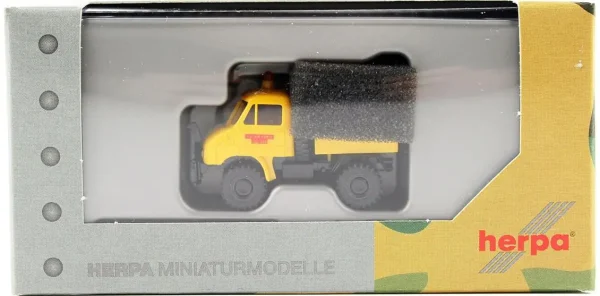 1/87 Unimog U411 Açık Kasa Sarı Küçük Araba Modeli, Herpa 746502 - Görsel 3