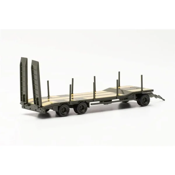 1/87 Goldhofer TU3 3 Akslı Low Bed Römork Küçük Araba Modeli, Herpa 746960 - Görsel 4