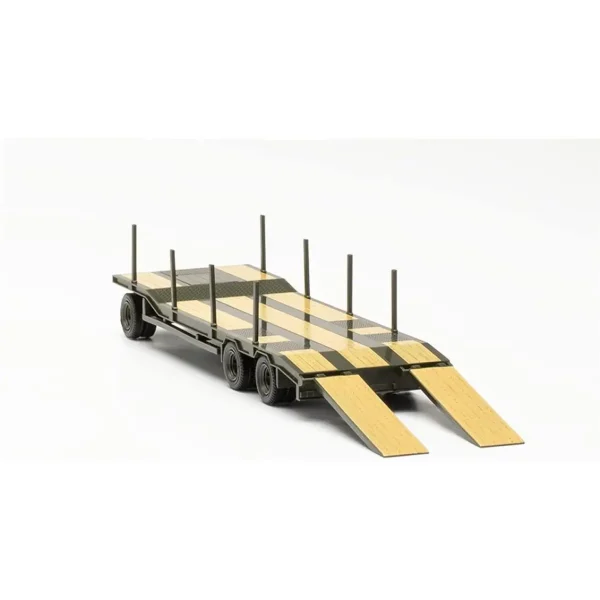 1/87 Goldhofer TU3 3 Akslı Low Bed Römork Küçük Araba Modeli, Herpa 746960 - Görsel 3