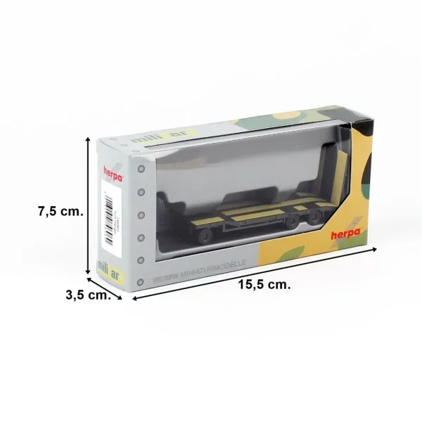 1/87 Goldhofer TU3 3 Akslı Low Bed Römork Küçük Araba Modeli, Herpa 746960 - Görsel 2
