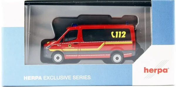 1/87 MB Sprinter İtfaiye Minibüsü Küçük Araba Modeli, Herpa 949583 - Görsel 3