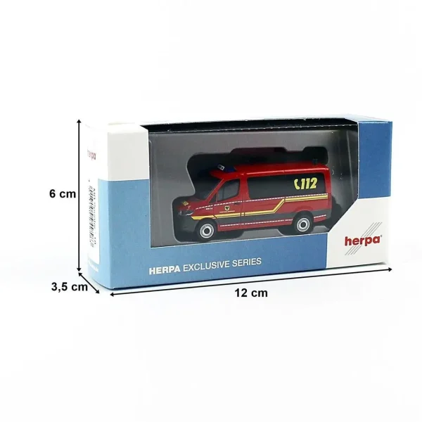 1/87 MB Sprinter İtfaiye Minibüsü Küçük Araba Modeli, Herpa 949583 - Görsel 2
