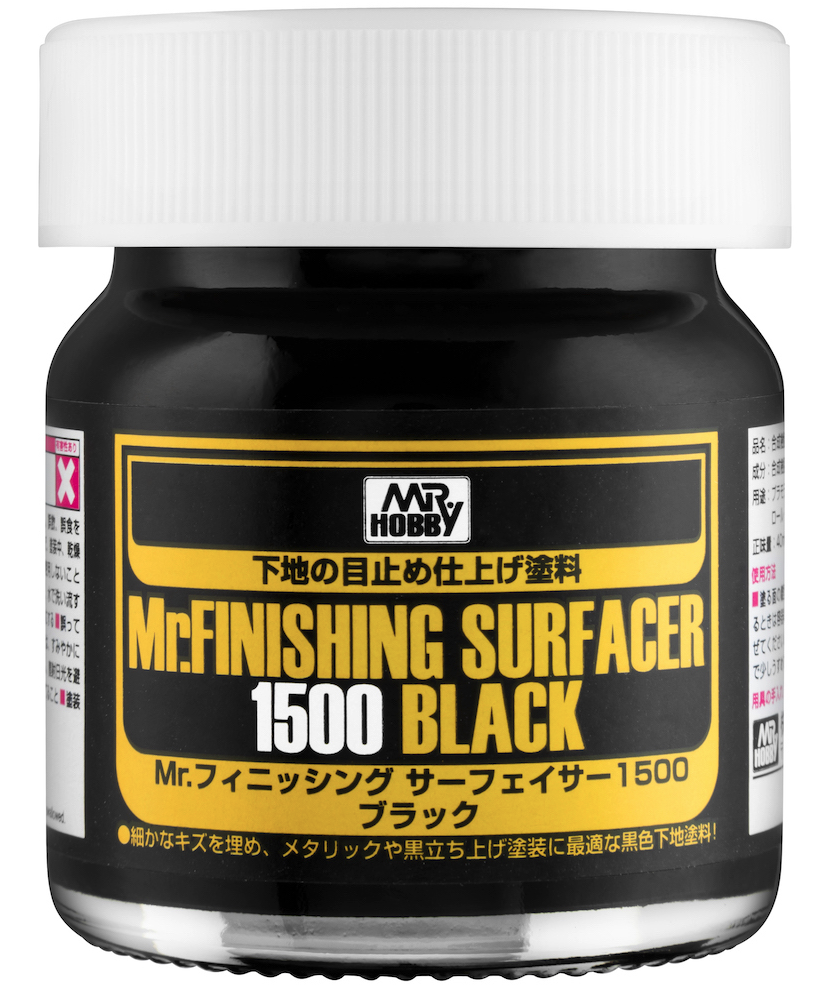 40 ml. Mr.Finishing Surfacer 1500 Siyah Astar Maket Boyası, Mr.Hobby SF288
