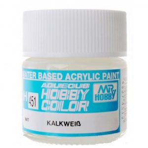 10 ml. Chalky White Aqueous Serisi Maket Boyası, Mr.Hobby H451