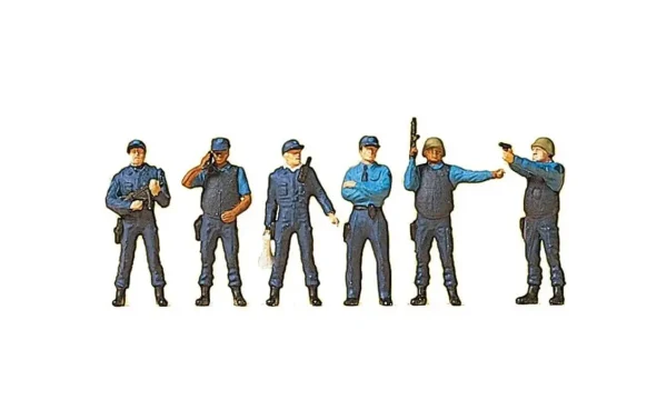 1/87 Amerikan Polisleri Figürleri 6 Adet, Preiser 10396