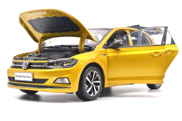 1/18 Volkswagen Polo Plus Altın Diecast Araba, Paudi Model 2578GL - Görsel 3