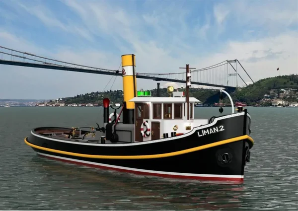1/20 Liman 2 Römorkörü RC Dönüşebilir İç Detaylı ve Aydınlatma Ledli Ahşap Maketi, Türk Model 124 - Görsel 4