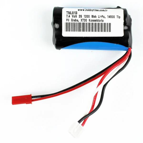 7.4 Volt 2S 1200 Mah Li-Po 14500 Tip Pil Grubu BEC Konnektörlü