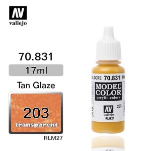 17 ml. (203) Tan Glaze-Glaze Model Color Serisi Maket Boyası, Vallejo 70831