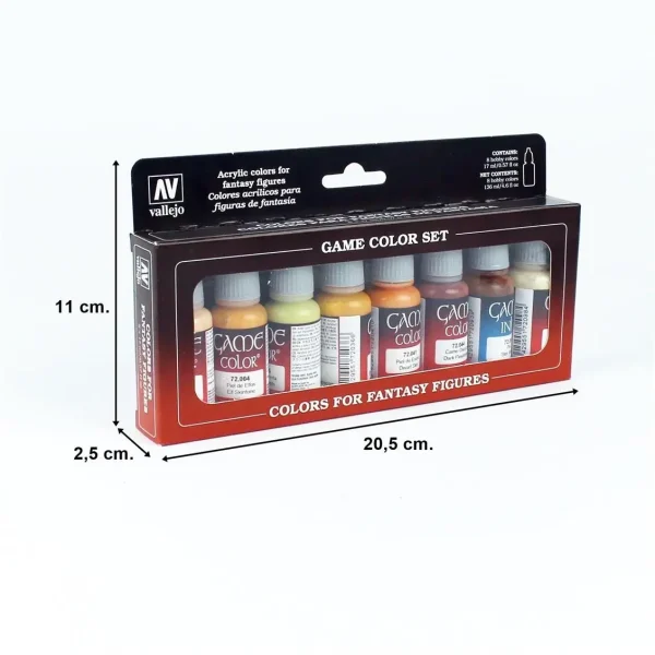 8x17 ml. Skin Tones Game Color Serisi Maket Boyası Seti, Vallejo 72295 - Görsel 2