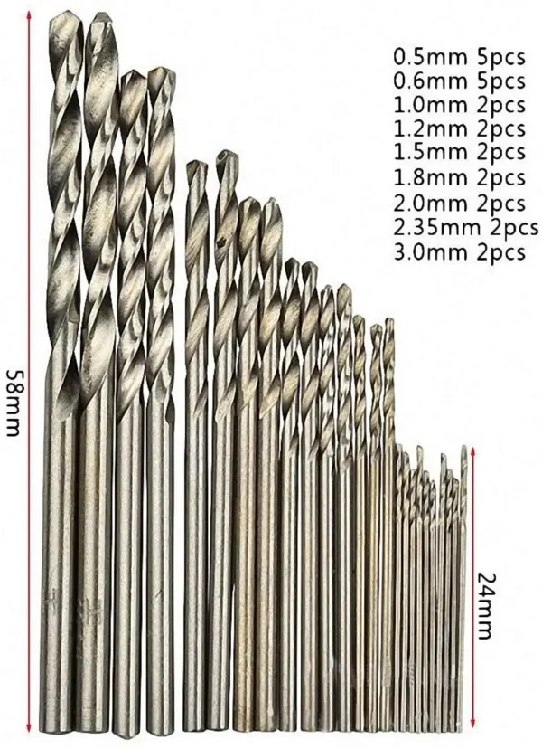 0.3-35 mm. Karışık Matkap Ucları 25 Adet - Görsel 4
