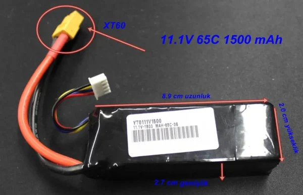 11.1V-1500 Mah-65C-3S Lipo Pil, Yuntong