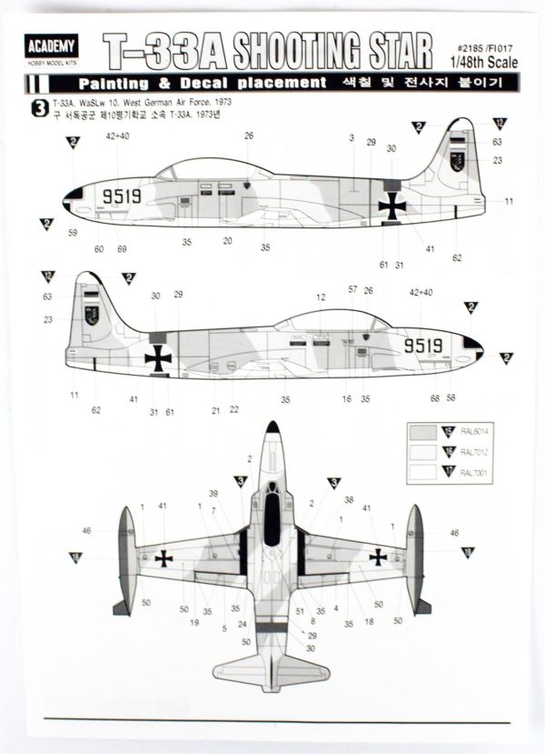 1/48 T-33A Shootingstar Uçak Maketi, Academy 12284 - Görsel 3