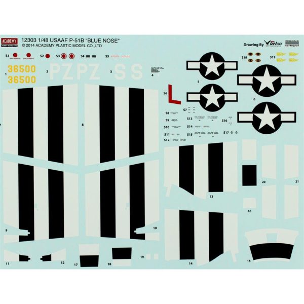 1/48 P-51B Normandiya 70. Yıl Uçak Maketi, Academy 12303 - Görsel 3