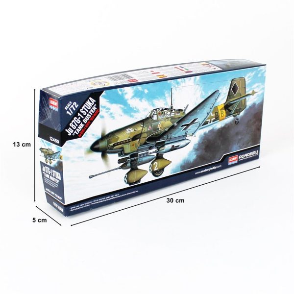 1/72 Junkers JU-87 G Stuka Uçak Maketi, Academy 12450 - Görsel 4