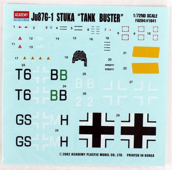 1/72 Junkers JU-87 G Stuka Uçak Maketi, Academy 12450 - Görsel 3