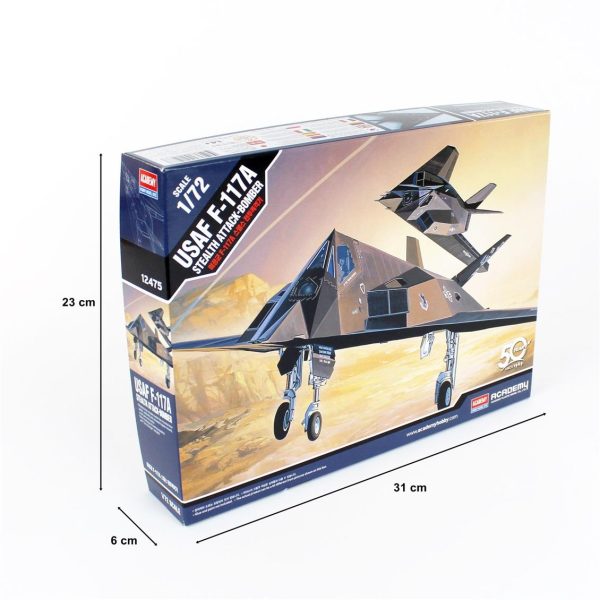 1/72 F-117A Stealth Bomber Uçak Maketi, Academy 12475 - Görsel 5