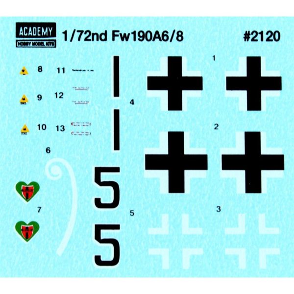 1/72 Focke Wulf Fw190A 6/8 Uçak Maketi, Academy 12480 - Görsel 3